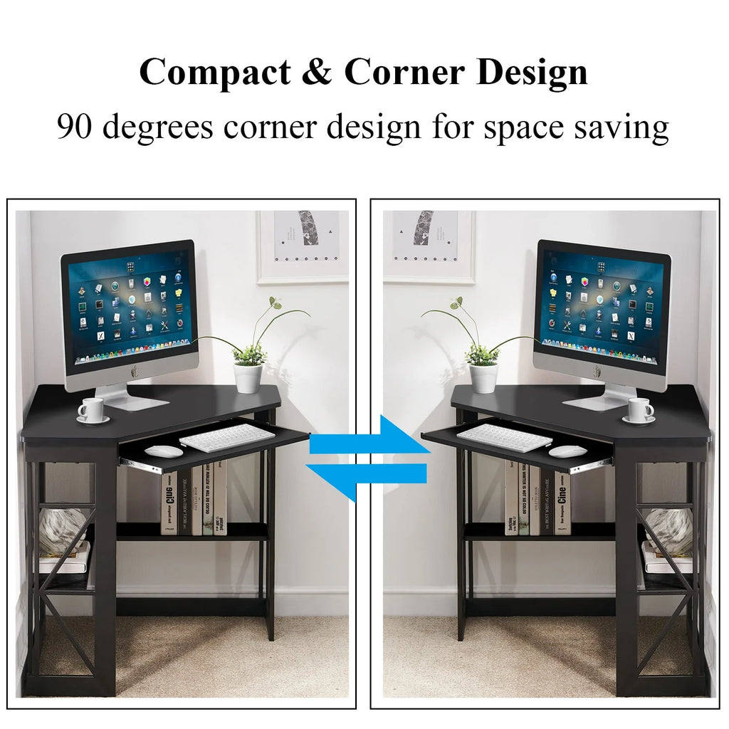 Brown Triangle Corner Desk, Office/Computer/Writing Desk for Student Apartments