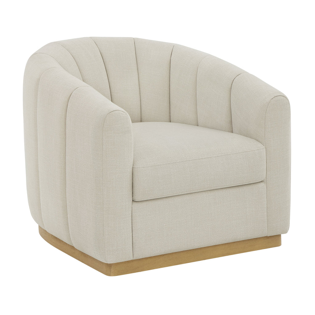 Better Homes & Gardens Lillian Accent Swivel Chair, Cream Linen