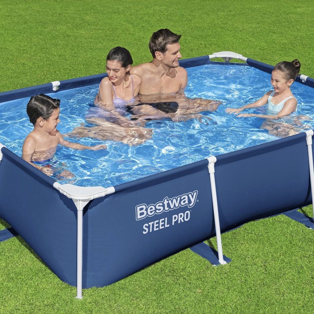 Open Box Bestway Steel Pro 8.5'x67"x24" Rectangular Above Ground Swimming Pool