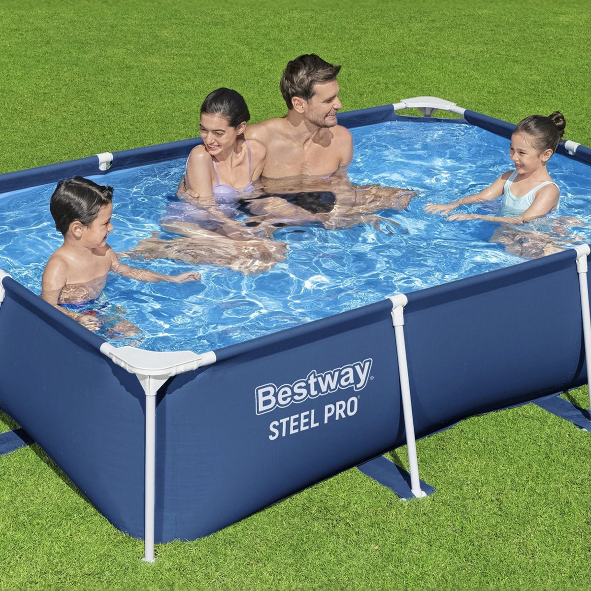 Open Box Bestway Steel Pro 8.5'x67"x24" Rectangular Above Ground Swimming Pool