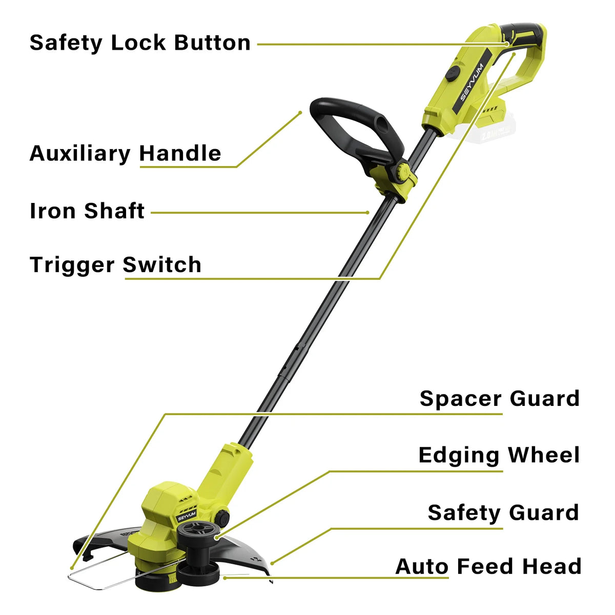 20V Cordless Lawn Care Combo Kit - 12" String Trimmer & Weed Trimmer with 6 Spool Lines, Electric Leaf Blower for Edging & Cleanup, 4.0Ah Battery & Charger