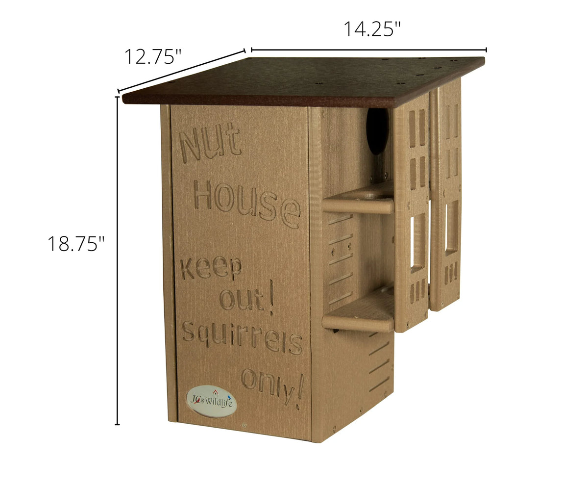 JCs Wildlife Ultimate Squirrel House Nesting Box (Blue/Gray) - A Perfect Home for Squirrels!