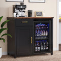 Coffee Bar with Mini Fridge Space, Mini Fridge Cabinet Stand for Dorm, Kitchen or Office