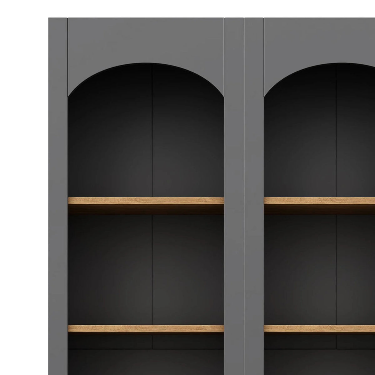 72"h Pantry Pair, 2 , Adjustable Shelves, , Black Finish 2 Bookcase , Cabinet With Vintage Style