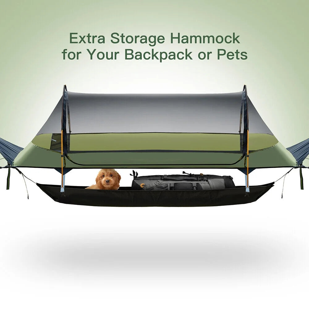Lay Flat Hammock Tent Camping Hammock Tent with Mosquito Net Hanging Bed Armygreen