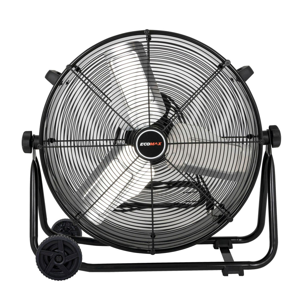 Ecomax 24 Inch High Velocity Drum Floor Fan. Industrial. 3-Speed. Adjustable Tilt
