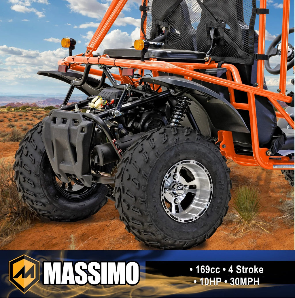 Massimo GKA 200 169cc EFI Adult Go Kart with 10HP Engine, 2WD Off-Road Go Cart, Dual Seats, Red