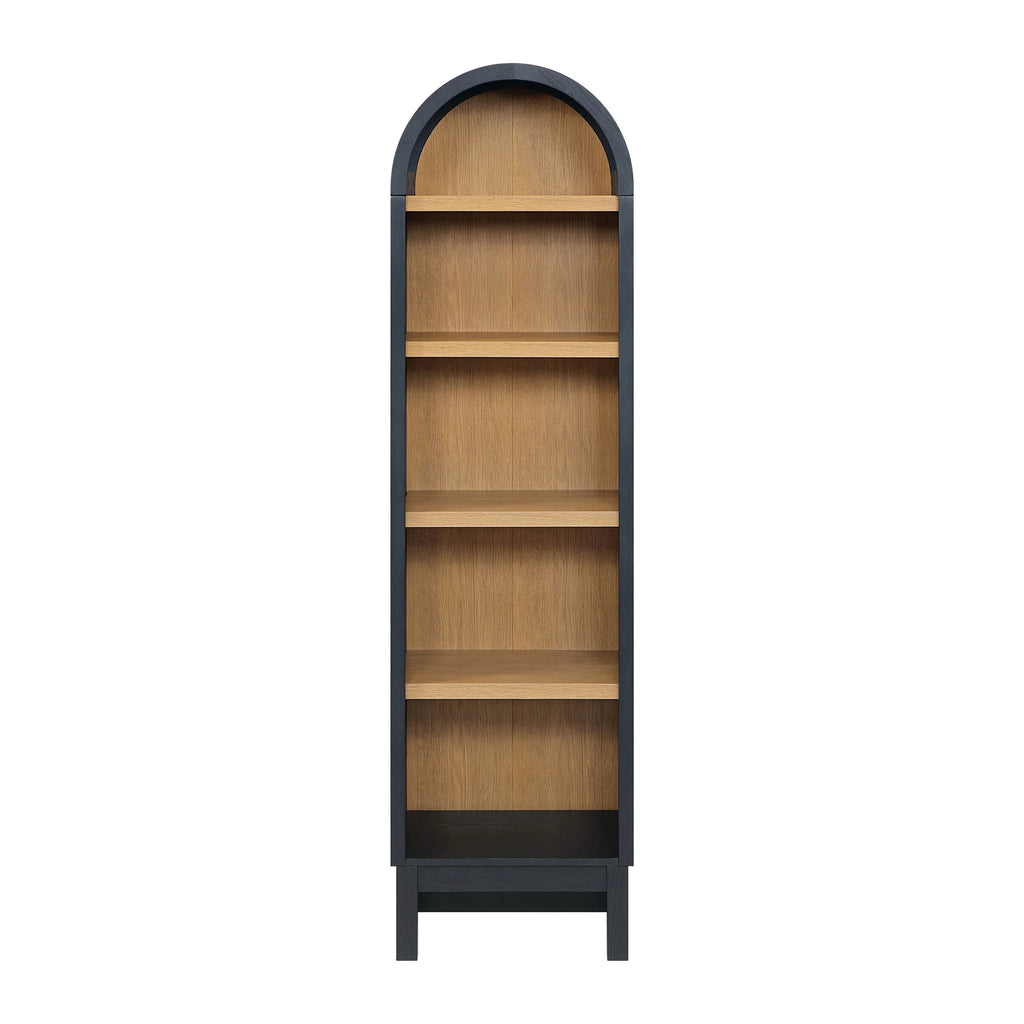 Better Homes & Gardens Juliet Narrow Arch Bookcase, Rich Black and Light Honey