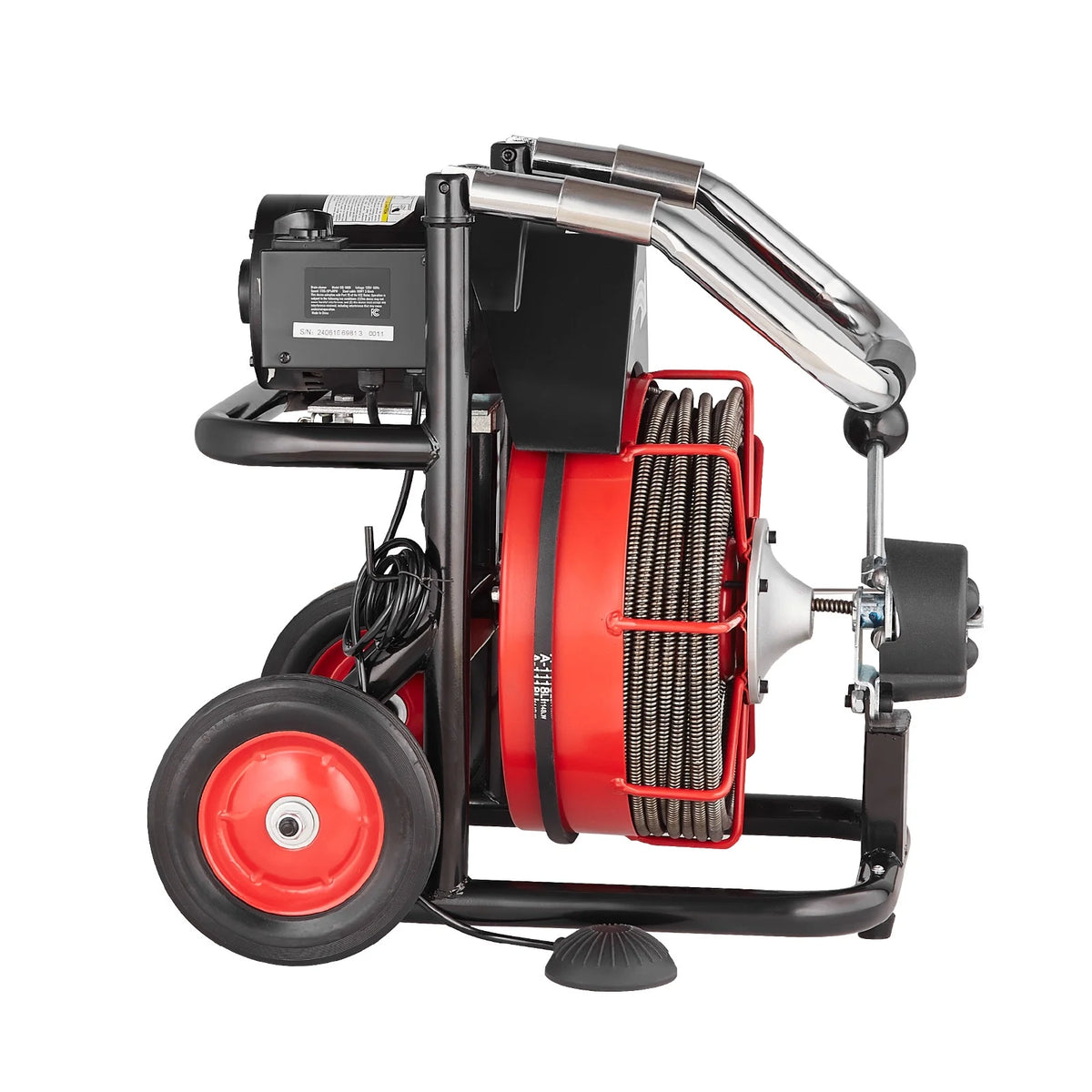 Drain Cleaner Machine Electric Drain Auger 100FT x 3/8 In Auto Feed