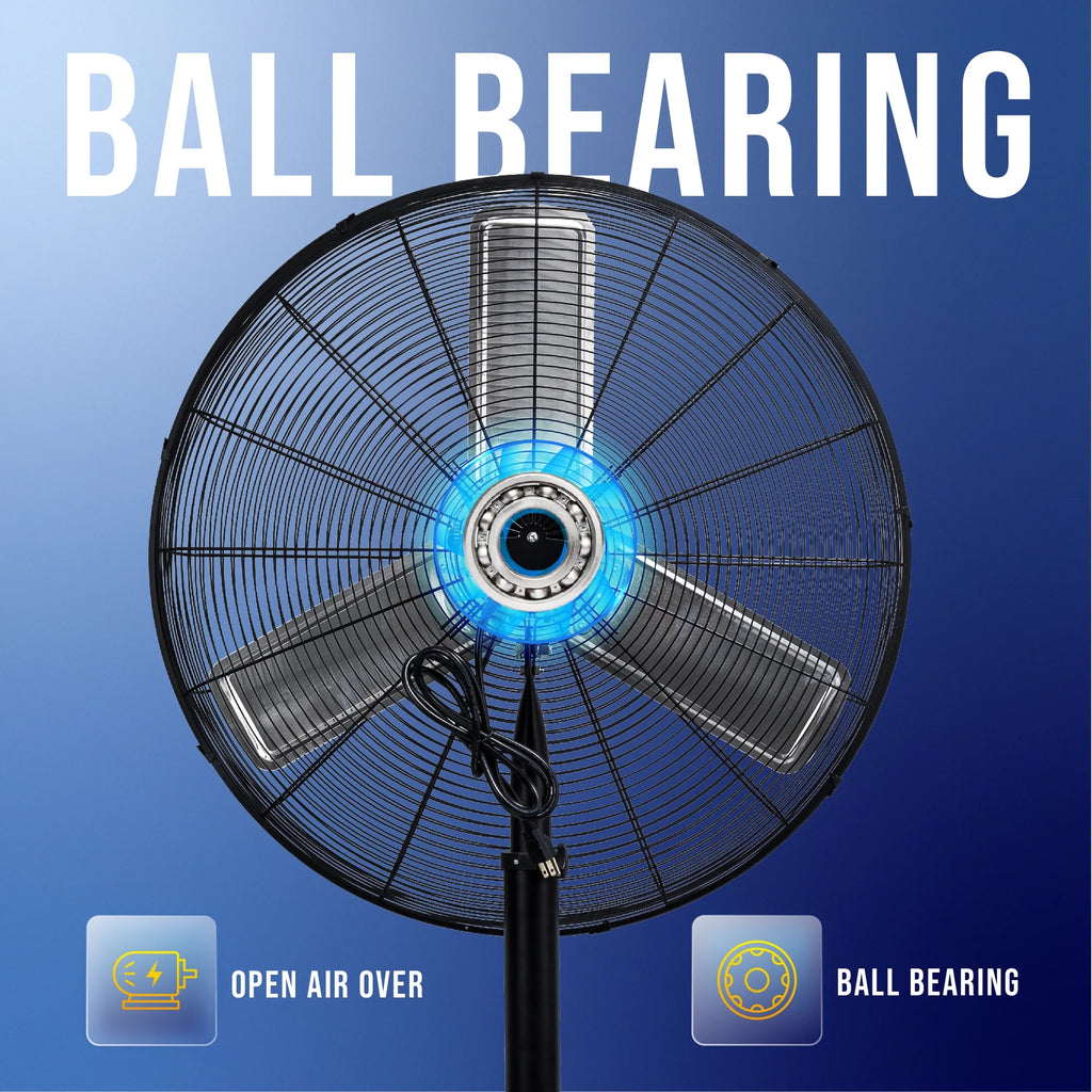 Tornado - 20 Inch High Velocity Metal Oscillating Pedestal Fan - Commercial, Industrial Use Water-Resistant