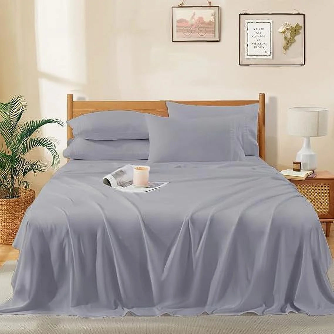 1000 Thread Count 4-Piece 100% Egyptian Cotton Bed Sheets Luxury Hotel Sheets Fits Mattress Upto 21" Deep Pocket, Twin XL Size - Burgundy Solid