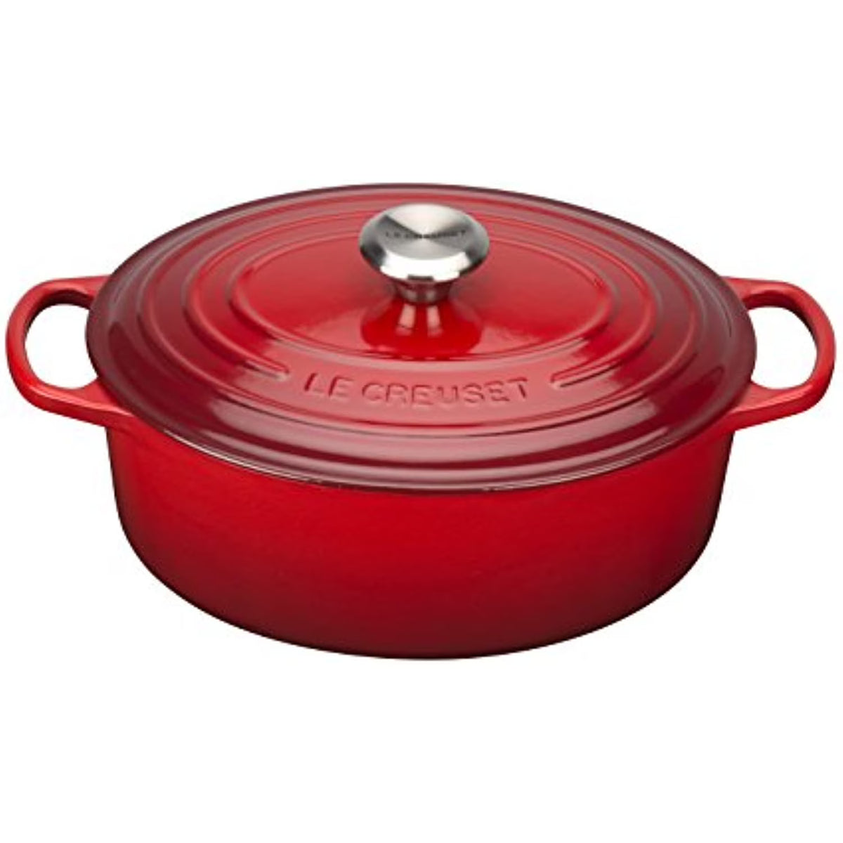 Le Creuset Enameled Cast Iron Signature Oval Dutch Oven, 5 qt. , Cerise