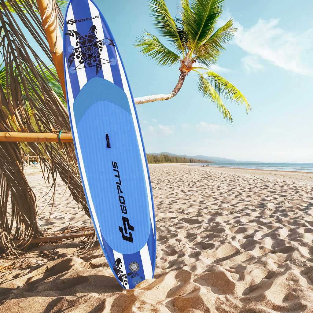 Goplus 11’ Inflatable Stand Up Paddle Board SUP W/Carrying Bag Aluminum Paddle Navy