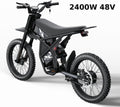 Riding'Times 2400W 48V Electric Dirt Bike for Adults Ridingtimes GT73,brushless Hub Motor,18.2AH*2 Electric BIKE with 25" tires digital screen Carbon Steel,BLACK