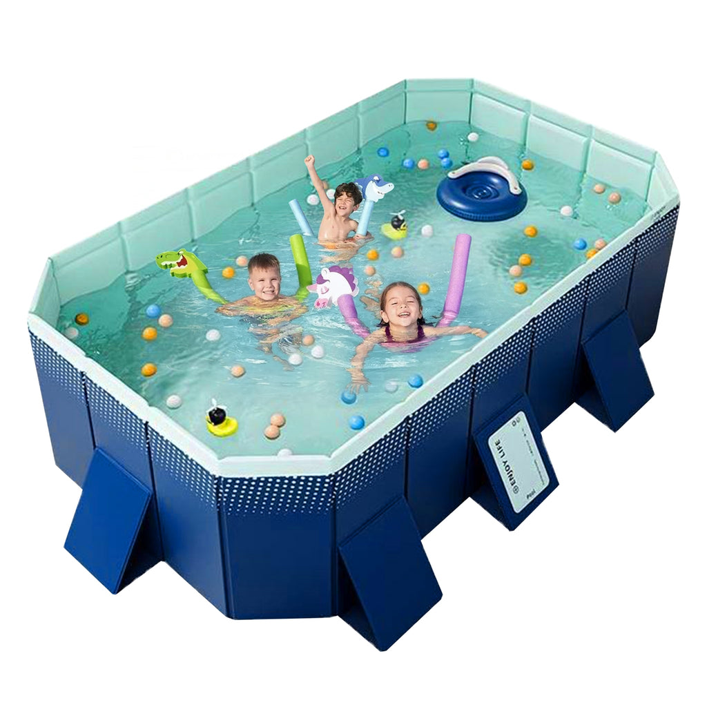 mwptoo Foldable Swimming Pool, Installation-free Portable Kids Swimming Pool,  Collapsible Inflatable-Free Large Pool, for Adult Puppy Garden Patio