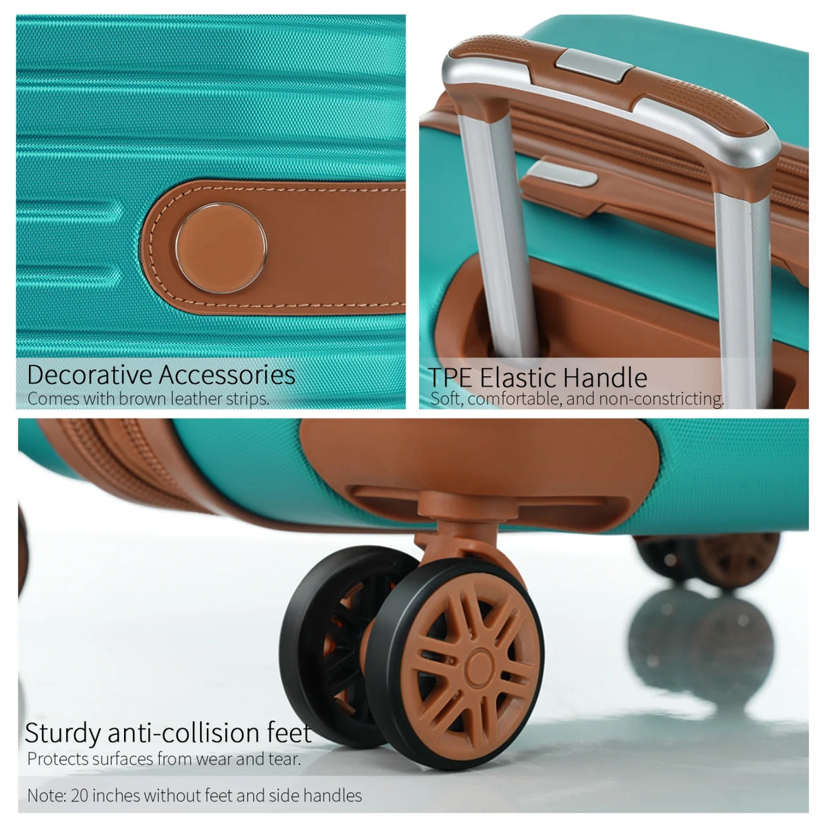 Luggage Sets,4-Piece Lightweight Suitcase Set with 4 Packing Cubes and TSA Lock, Hardshell Suitcases with Spinner Wheels, (16/20/24/28 ),Brown