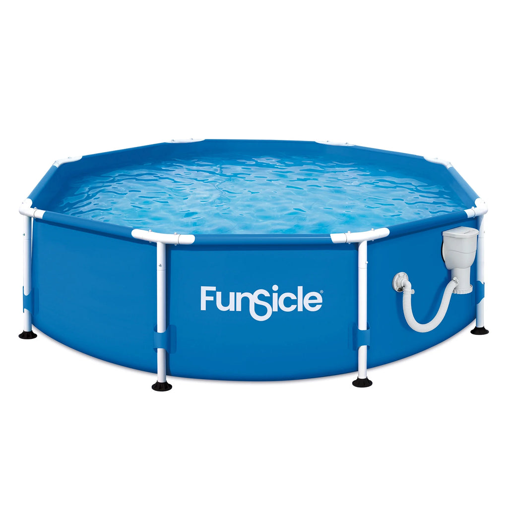 Funsicle 10' x 30" Activity Above Ground Swimming Pool Set with 2-in-1 Pump, Round Frame