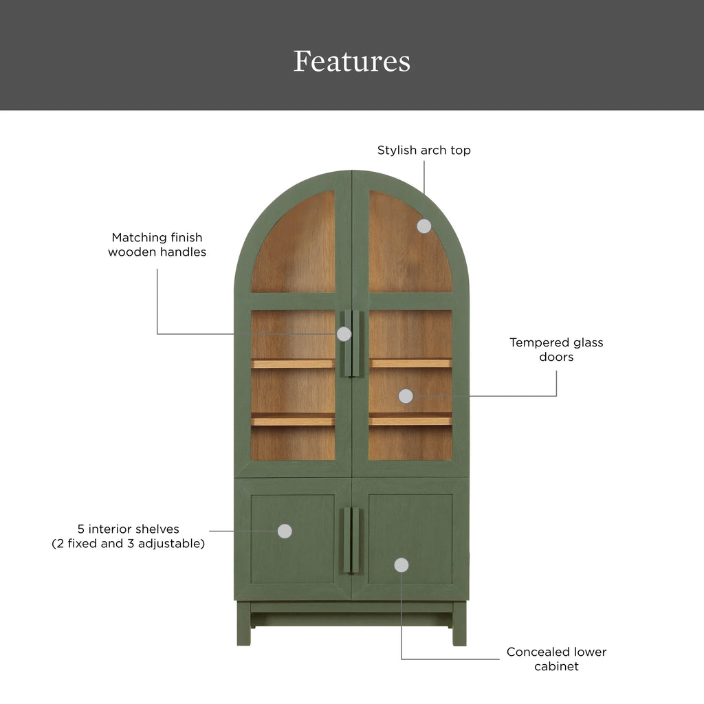 Better Homes & Gardens Juliet Kitchen Rounded Arch Cabinet, Rich Black