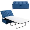 Costway Folding Ottoman Sleeper Bed with Mattress Convertible Guest Bed Grey