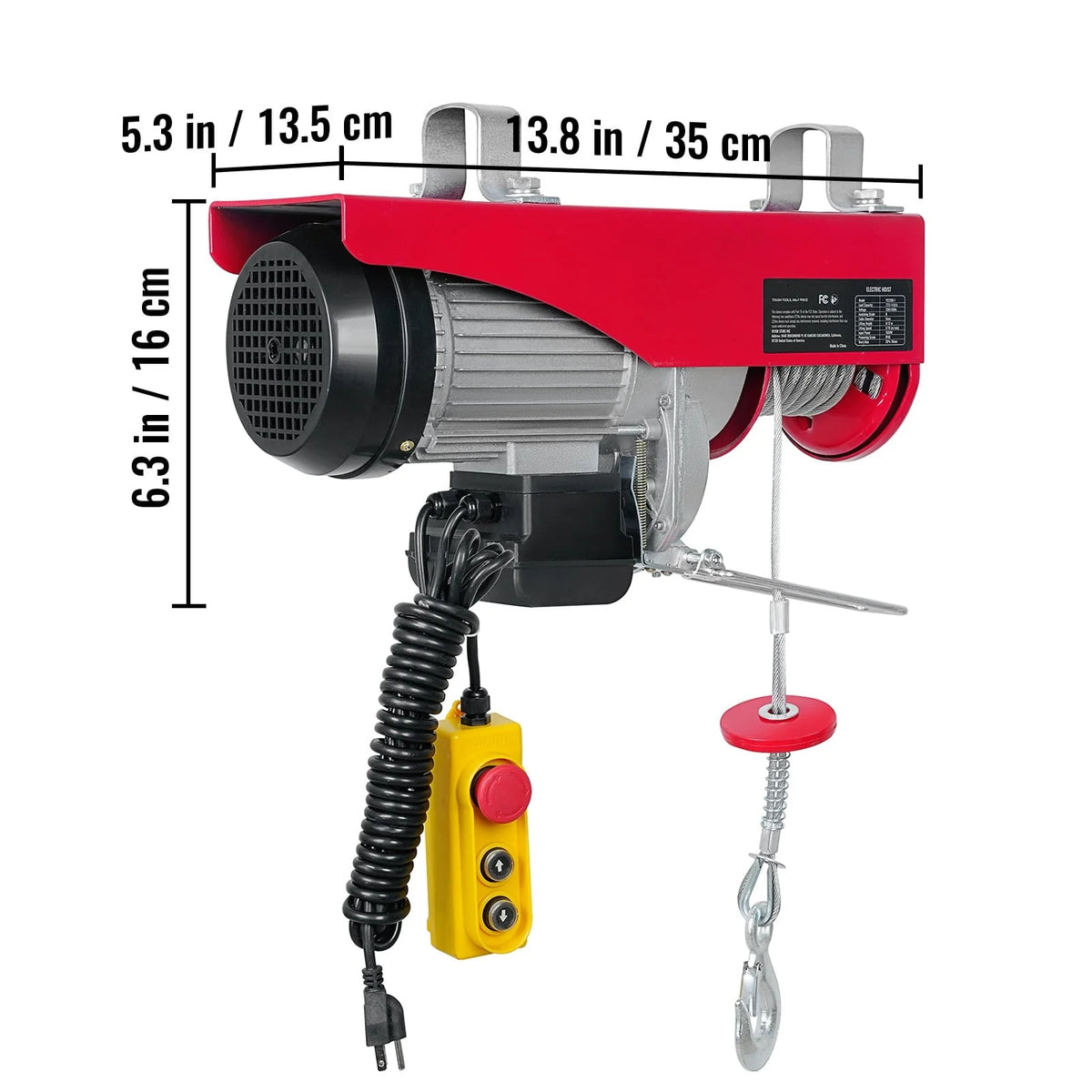 BENTISM Lift Electric Hoist 440lbs,480W 110V Electric Winch with 14ft Wired Remote Control