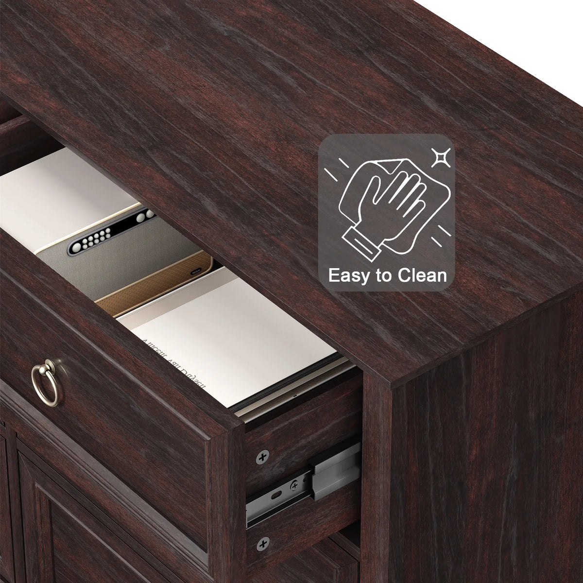 FAGAGA 6 Drawers Dresser for Living Room,Storage Cabinet Wooden Dressers Organizer for Bedroom,White