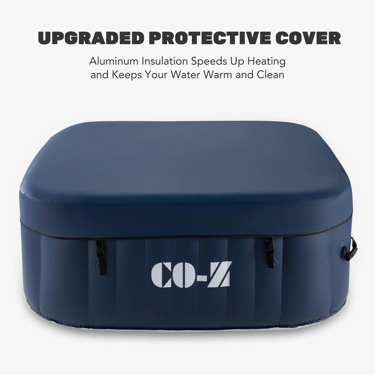CO-Z 5x5ft PVC Inflatable Spa Tub with Heater & 120 Massaging Jets for Patio & More Blue for 4-Person, CO-Z