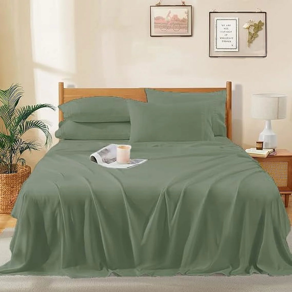 1000 Thread Count 4-Piece 100% Egyptian Cotton Bed Sheets Luxury Hotel Sheets Fits Mattress Upto 21" Deep Pocket, Twin XL Size - Burgundy Solid