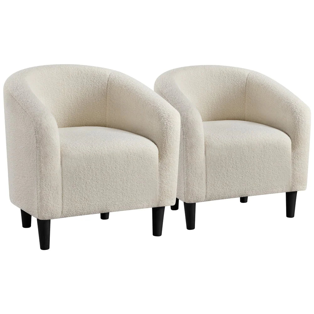 Easyfashion Tub Chair, Set of 2, Yellow Velvet