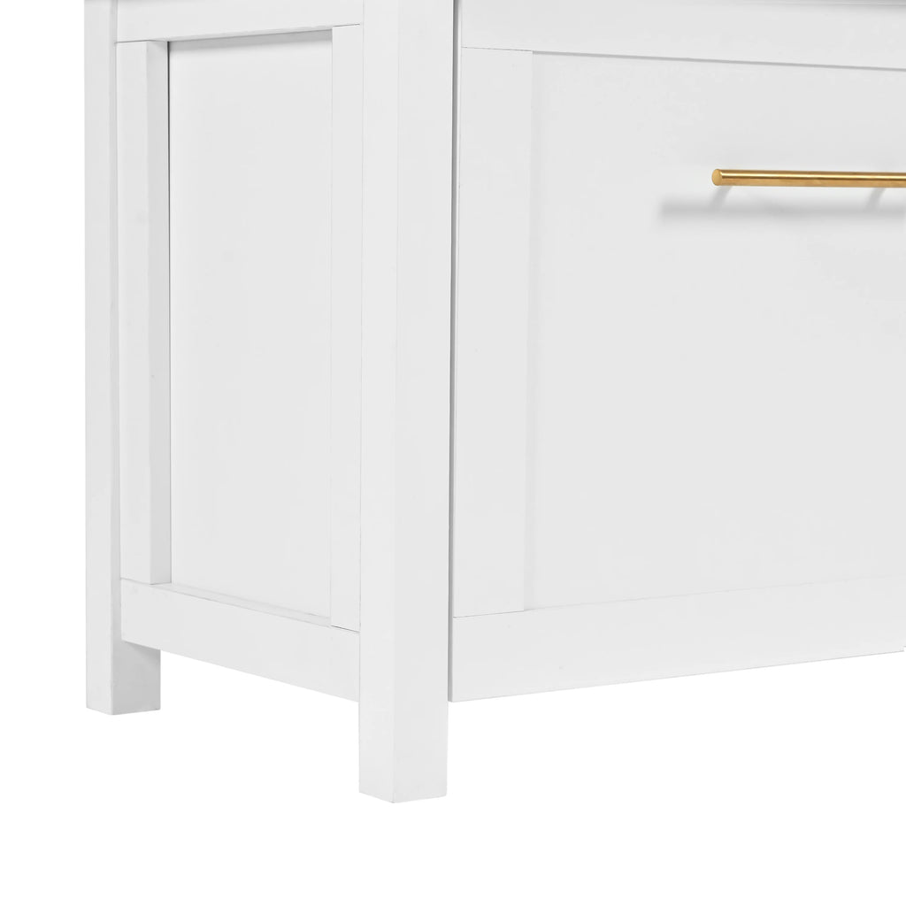 Harper & Bright Designs Farmhouse Hall Tree with Bench and Shoe Storage, Mudroom Bench with Coat Rack and Adjustable Shelves for Hallway, Living Room, White
