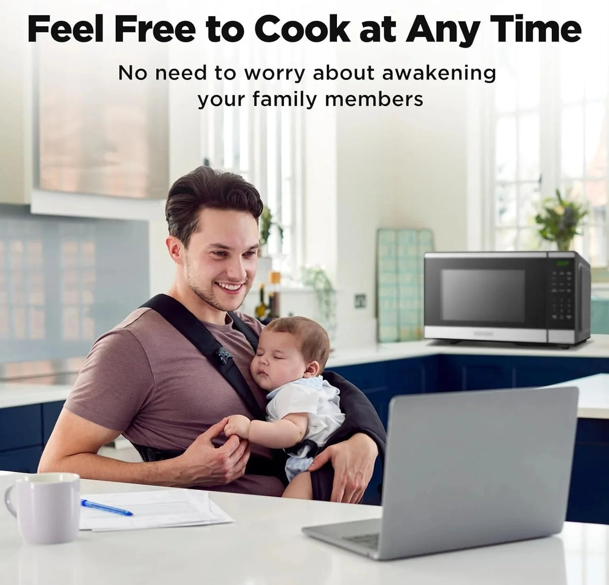 BLACK+DECKER 0.9 Cu Ft Microwave Oven Countertop , 6 Auto Menus, 10 Power Levels, Digital Panel, 900W