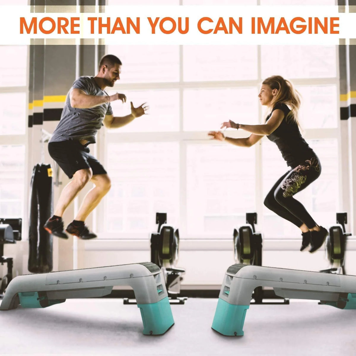 Yes4All Multifunctional Fitness Aerobic Step Platform and Aerobic Deck, Blue and Grey