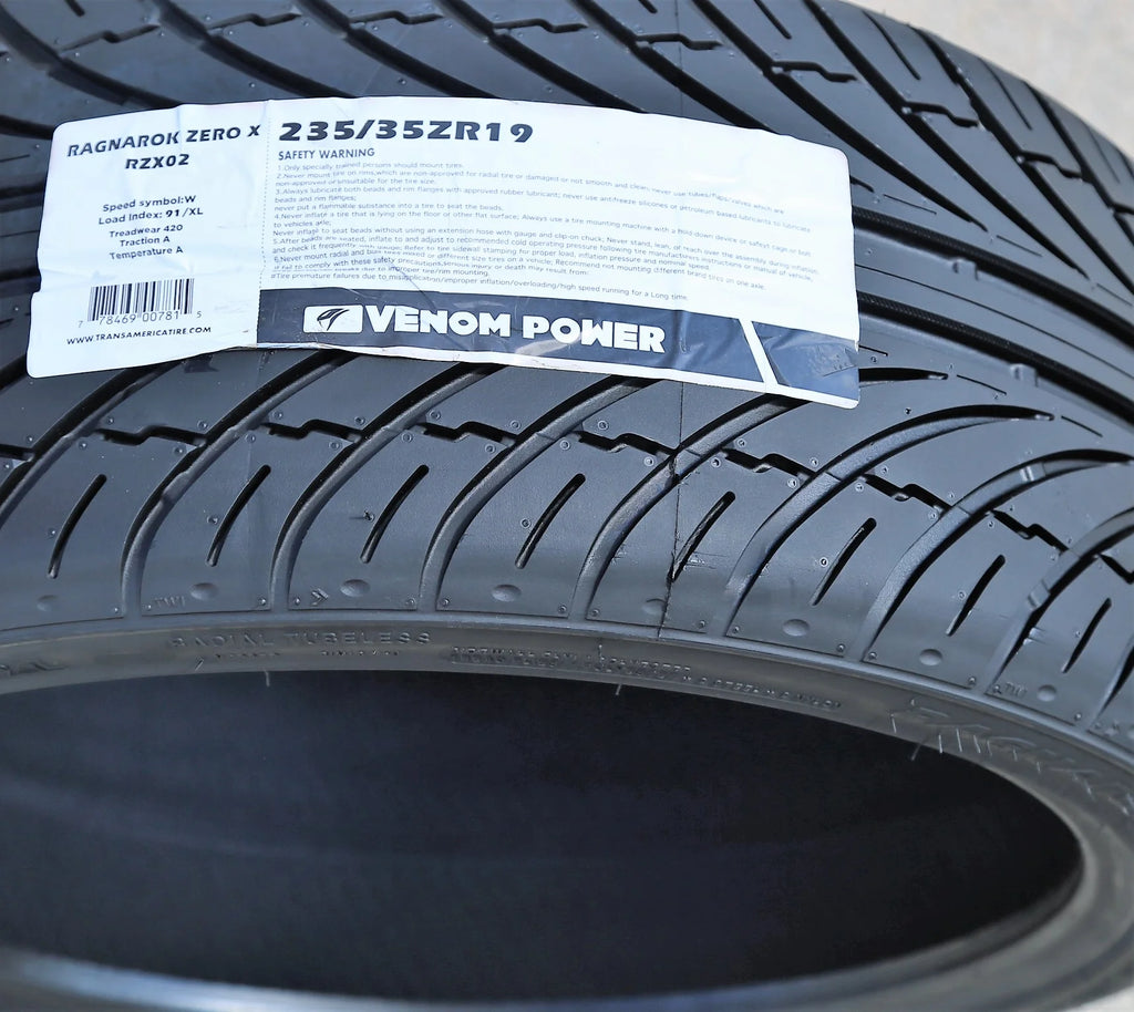 Venom Power Ragnarok Zero X 235/35ZR19 235/35R19 91W XL High Performance Summer Tire