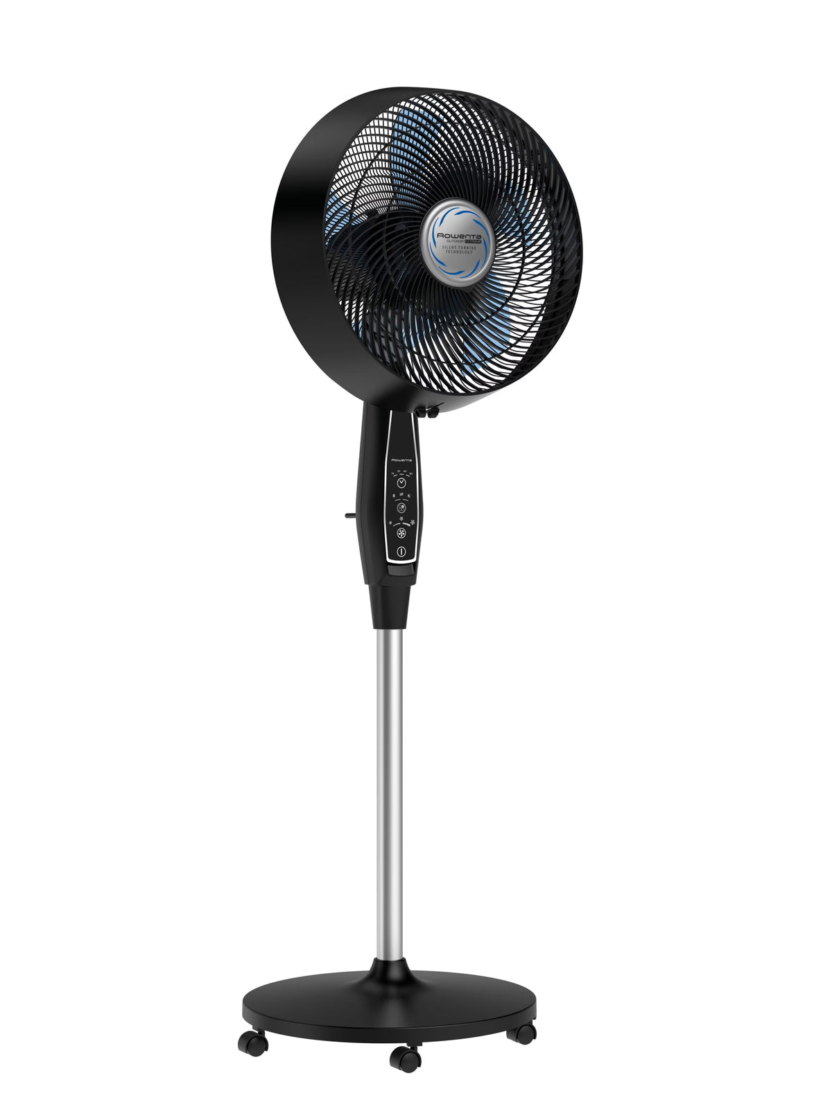 Rowenta Turbo Silence Standing Floor Fan with Remote, 53 Inch, Portable, 5 Speeds, VU5670
