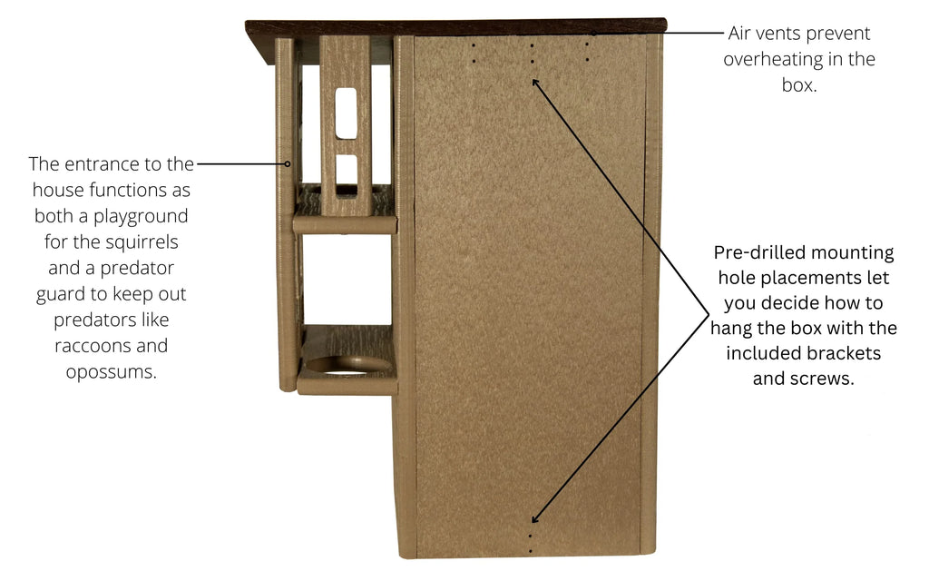 JCs Wildlife Ultimate Squirrel House Nesting Box (Blue/Gray) - A Perfect Home for Squirrels!