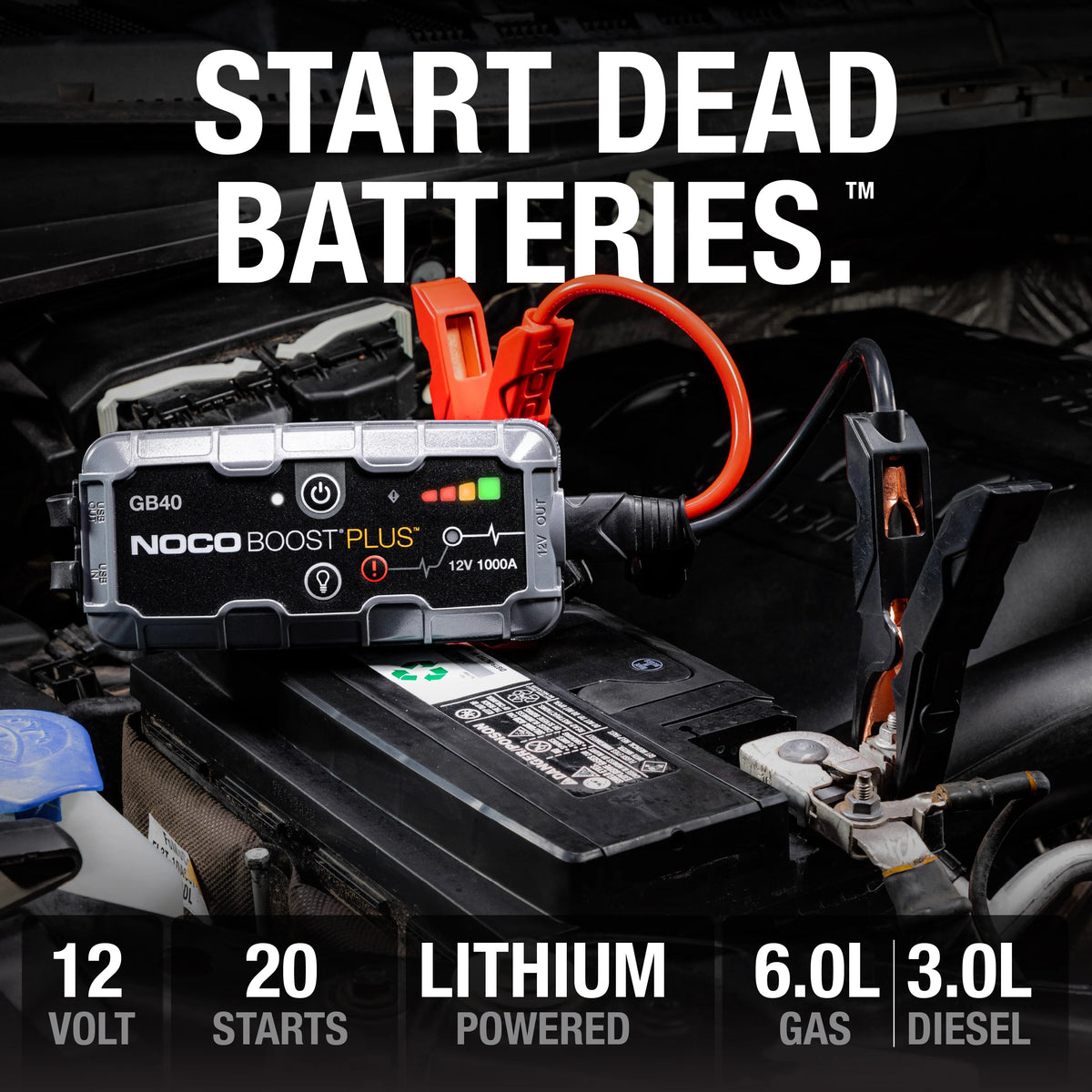 NOCO Boost GB40: 1000A 12V UltraSafe Portable Lithium Jump Starter