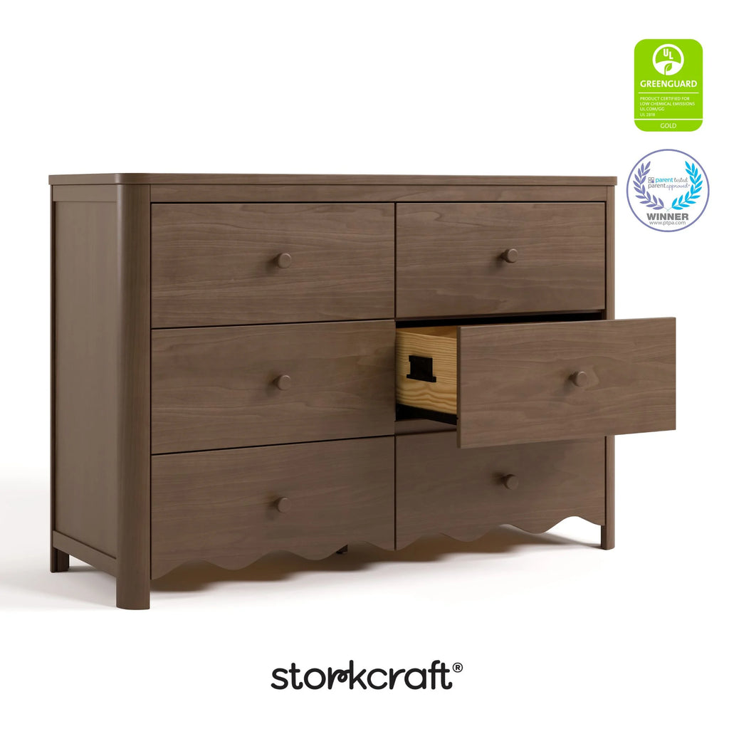 Storkcraft Casablanca 6 Drawer Nursery Dresser, Sage