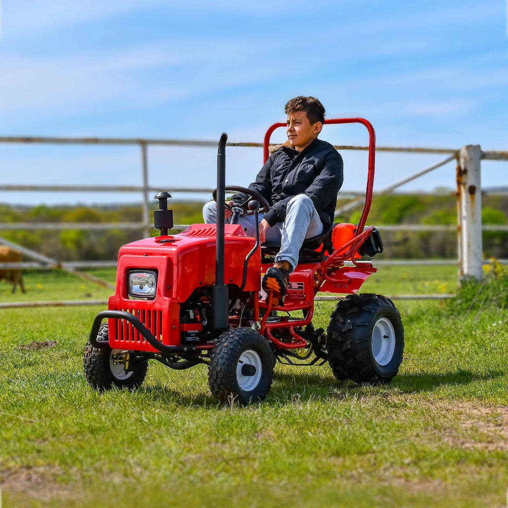 Massimo Mini Tractor 110cc 2WD Gas Go Kart �C Kids & Youth Ride-On Utility Vehicle �C Green