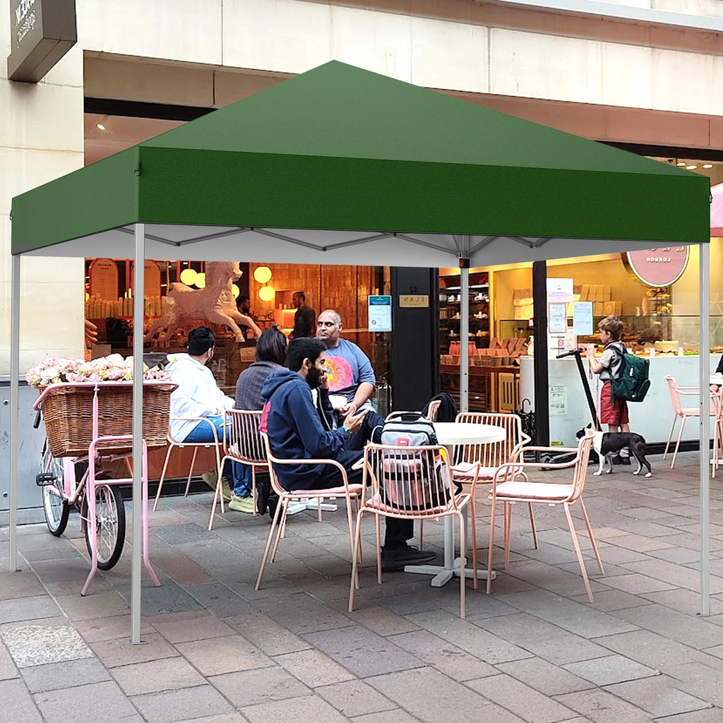 GVDV Canopy Tent, 10x10 ft Easy Pop up Outdoor Canopy Tent, Portable Straight Leg Gazebo Instant Canopy, Blue