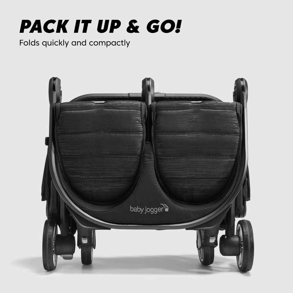 Baby Jogger City Tour 2 Double Stroller. Pitch Black
