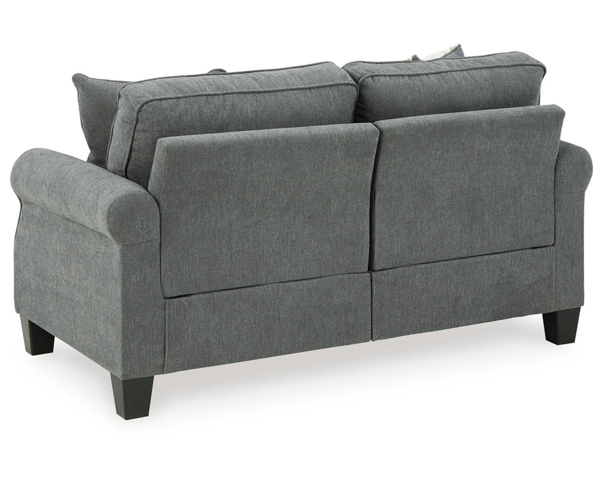 Signature Design by Ashley Contemporary Alessio Loveseat Chenille Charcoal