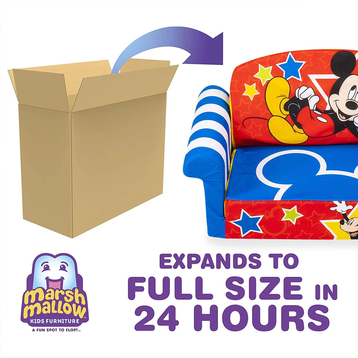Marshmallow Furniture 2 Pack 2-in-1 Flip Open Foam Sofa Bed, Toy Story 4