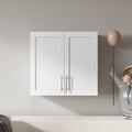 Stackable Wall Cabinet,Hanging Wall Mount Storage Cabinet with Adjustable Shelves and Doors,Sideboard Buffet Cupboard,Console Table,White Wood Finish,11.81 "D x 31.50"W x 29.92 "H