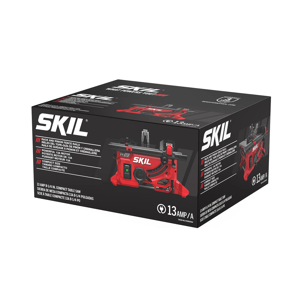 SKIL TS6328-00 13 Amp 8-1/4" Compact Portable Jobsite Table Saw with Rack and Pinion Rip Fence