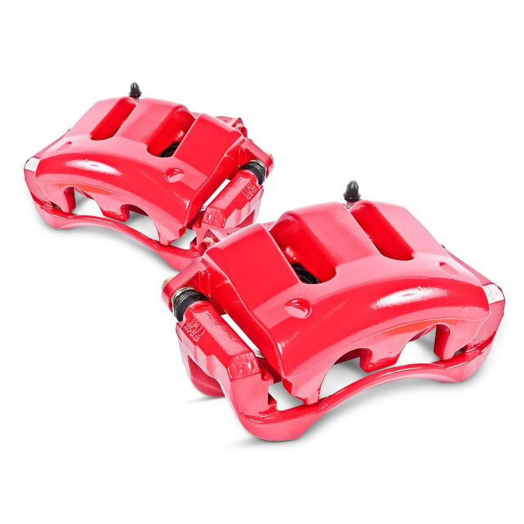 Power Stop Front Pair of Red Powder Coated Calipers S4780