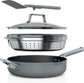Ninja NeverStick PossiblePan, Premium Set with 4-Quart Capacity Pan, Steamer/Strainer Basket, Glass Lid & Integrated Spatula