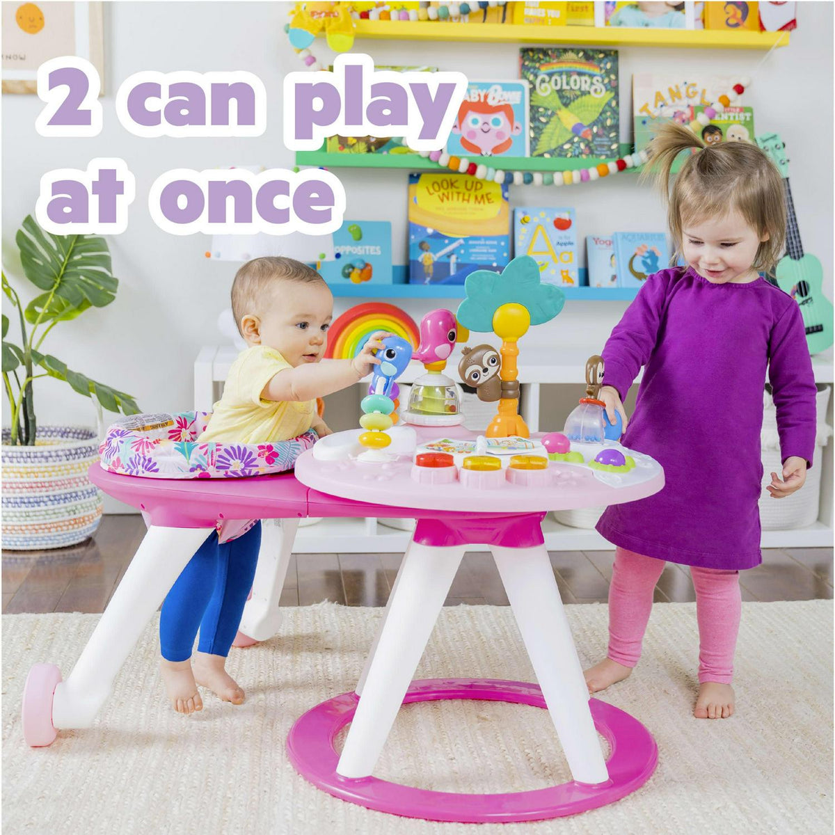 Bright Starts Around We Go 2-in-1 Walk-Around Baby Activity Center &amp; Table. Tropic Coral. Age 6 Months+
