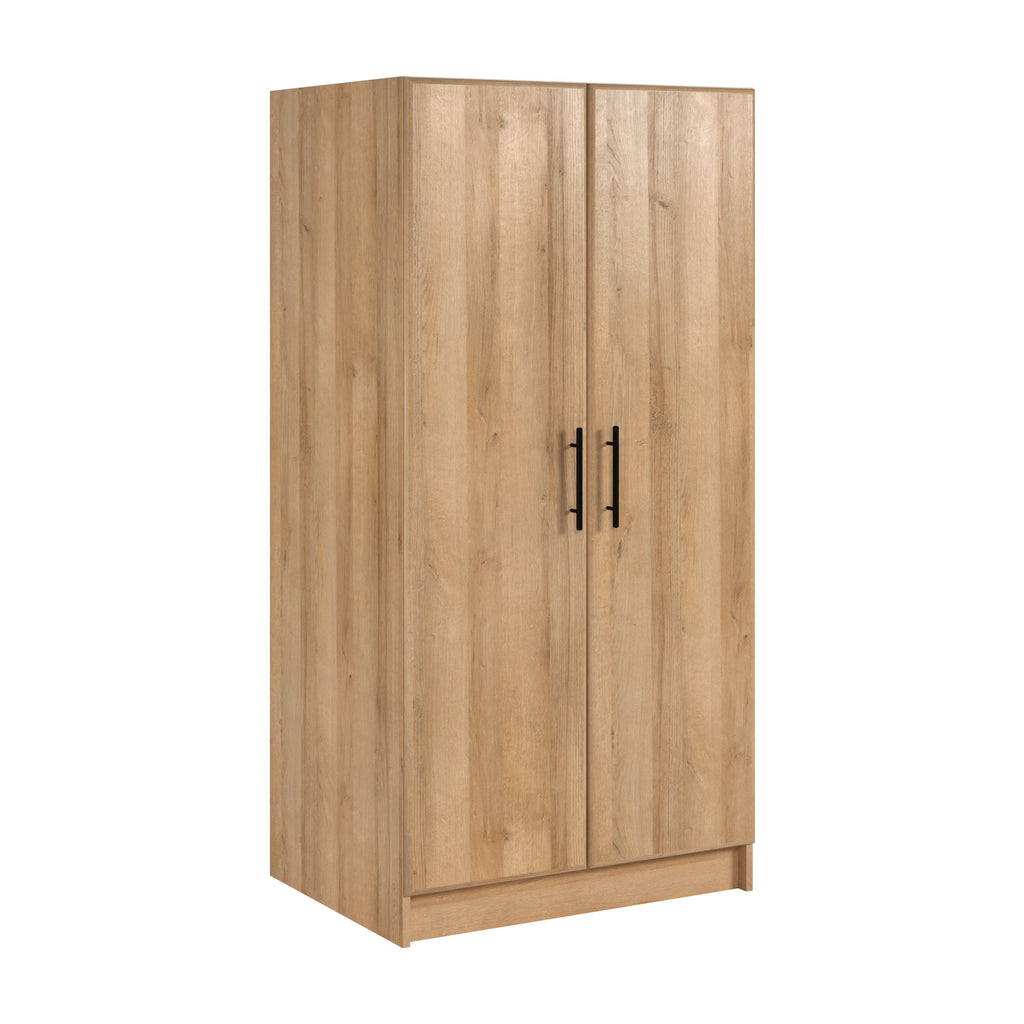 Prepac Elite Tall Garage Storage Cabinet & Pantry Storage Cabinet, 2-Door Freestanding Garage Cabinet with Adjustable Shelves, 16" D x 32" W x 65" H, Oak OES-3264