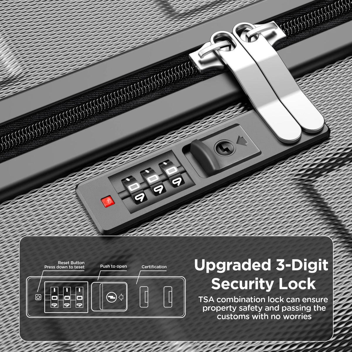 Famistar 11 Piece Hardside Luggage Suitcase Set with 360�� Double Spinner Wheels TSA Style Lock, 14�� Travel Case, 20" Carry-On Luggage, 24" Checked Luggage and 28" Checked Luggage, Black