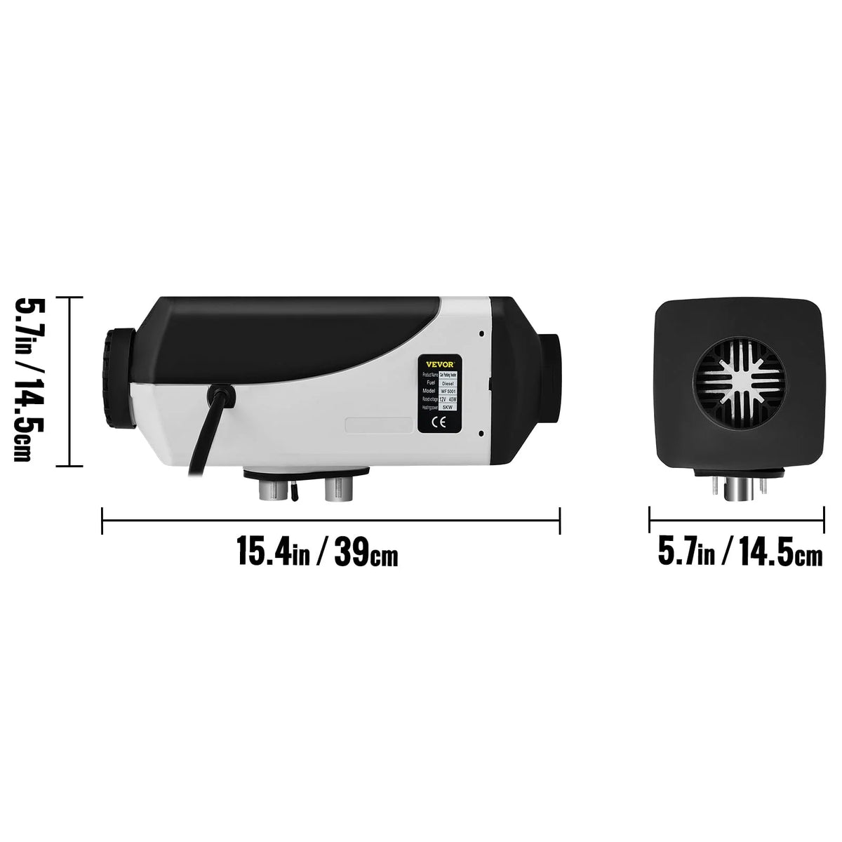 VEVORbrand 5KW Diesel Air Heater 10L Tank Diesel Heater 12V Diesel Parking Heater Muffler with LCD Thermostat and Remote Control for RV Bus Trailer Motor-home and Boats