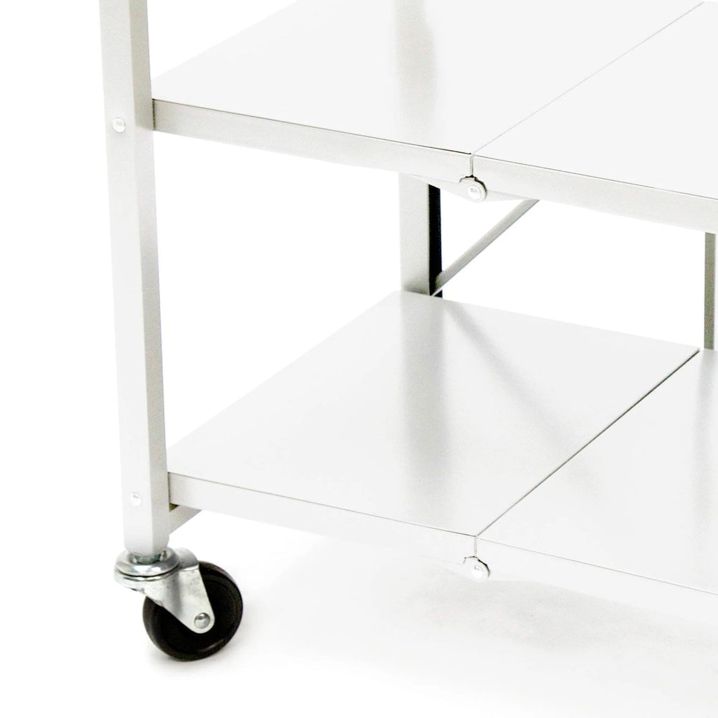 Origami Foldable Wheeled Portable Solid Wood Top Kitchen Island Bar Cart
